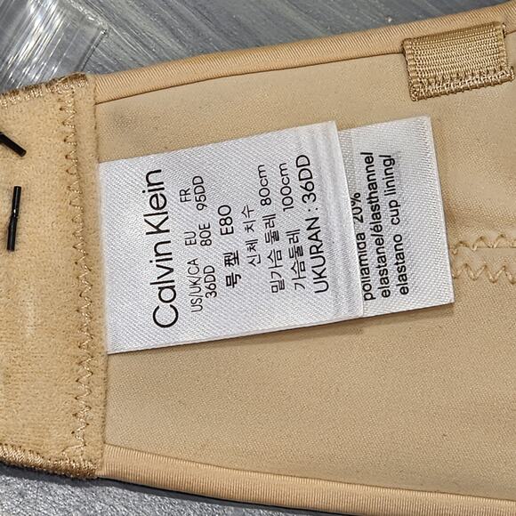 Calvin Klein Naked Glamour Strapless Push-Up Bra 36DD QF5677 Beige - Picture 8 of 12